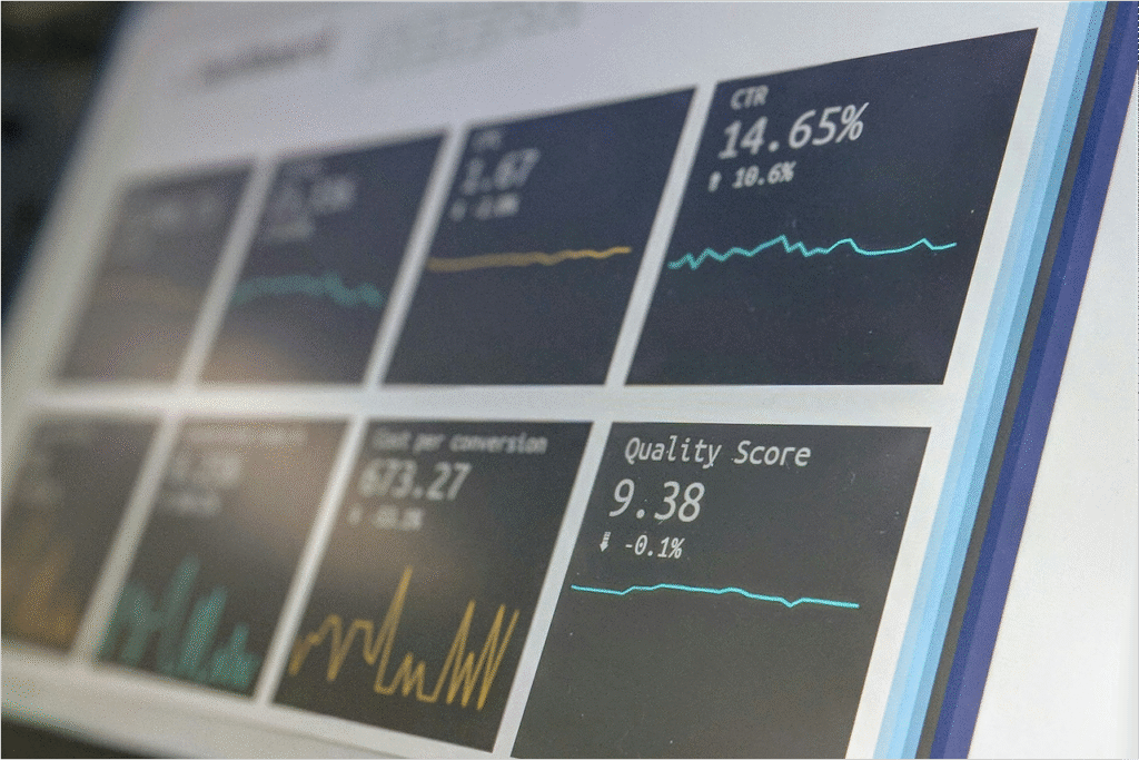 Analytics dashboard displaying key performance metrics and graphs.